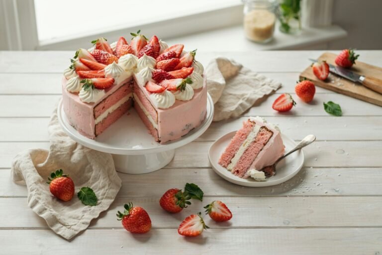 Small-Batch Vegan Strawberry Cake Using Over 4 Cups of Strawberries