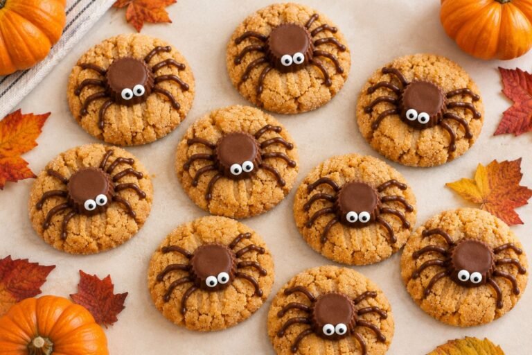 Halloween Peanut Butter Spider Cookies